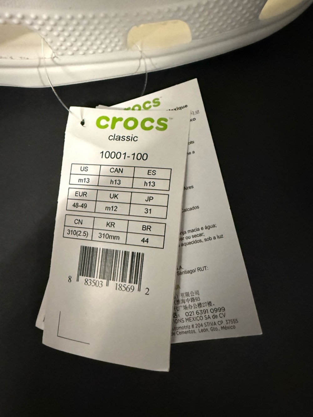Crocs Classic Clog Mens Size 13 White Beach Walking Outdoor Slip On Sandals New - Picture 6 of 9
